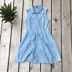 H&M sleeveless denim collar dress